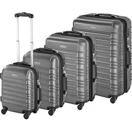 Tectake Koffer-Set 4-tlg. grau/silberfarben