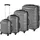 Tectake Koffer-Set 4-tlg. grau/silberfarben