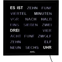 AMS Wanduhr AMS, schwarz (schwarz, schwarz), Wanduhren, Damen, B/H/L: