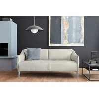 2,5-Sitzer W.SCHILLIG "sally", weiß (weiß z59), B:194cm H:78cm T:84cm, Longlife Xtra-Leder Z59: Glattleder mit modischer Prägung. Hautstärke 0, 9 - 1, 1 mm., Sofas, mit Metall-Winkelfüßen in Silber matt, Breite 194 cm