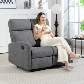Homcom 2-Sitzer Relaxsessel Fernsehsessel Liegesessel mit Liegefunktion Chenille-Optik für Schlafzimmer Wohnzimmer, Sessel, mit individuell Verstellbarer Rückenlehne, TV Sessel mit
