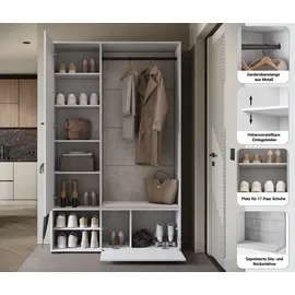 Home Affaire Garderoben-Set 117,3 x 190 x 33 cm weiß / weiß