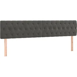 vidaXL Boxspringbett mit Matratze & LED Dunkelgrau 200x200 cm Samt