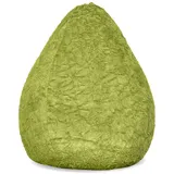 Lumaland Fluffy Sitzsack | Kinderzimmer Sitzkissen 60 x 45 cm | Waschbarer Bezug aus Webplüsch | Flauschiger & weicher Kinder Bodenkissen | Passend für Mädchen & Jungen | 120L Volumen [Grün]