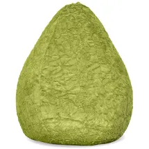 Lumaland Fluffy Sitzsack | Kinderzimmer Sitzkissen 60 x 45 cm | Waschbarer Bezug aus Webplüsch | Flauschiger & weicher Kinder Bodenkissen | Passend für Mädchen & Jungen | 120L Volumen [Grün]