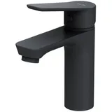 AM.PM Wasserhahn Bad Schwarz Matt, Waschtischarmatur mit Einhebelmischer, Mischbatterie für Badezimmer, Badarmatur mit Auslaufhöhe 100 mm (FTA02122)