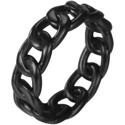 Fingerring FIRETTI "Schmuck Geschenk Edelstahl Ring Damenring Herrenring Panzerkette Color" Gr. 54, schwarz, Fingerringe, Damen, 54, Edelstahl, 6,7mm