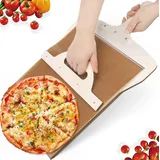 Goviox Sliding Pizza Peel, Verschiebbare Pizzaschaufel, 55x35cm, Der Pizzaschieber, Der Pizza Perfekt Überträgt, Pizzaschieber Mit Aufhängeloch, für hausgemachte Pizzen, Backen, Brot - Pizza Zubehör