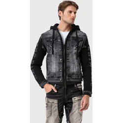 Outdoorjacke CIPO & BAXX "Jacke", Herren, Gr. 4XL, schwarz, 100% Baumwolle, unifarben, casual, regular fit normal, Langarm, Jacken, mit abnehmbarer Innenjacke