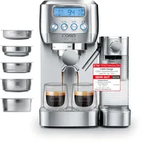 CASO Design Espresso Gourmet Latte Siebträgermaschine silber mit integriertem Milchbehälter