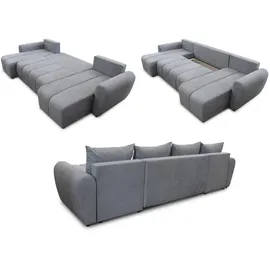 Sofnet Wohnlandschaft Cleo U mit Schlaffunktion - U-Form Couch, Ecksofa mit Bettkasten, Couchgranitur mit Bettfunktion, Polsterecke, Big Sofa (Beige (Soro 23)