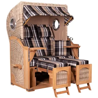 Strandkorb Düne Bullauge Teak PE Shell Dessin 583