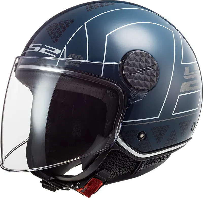 LS2 OF558 Sphere Lux Linus Jet Helm, blauw, S Voorman