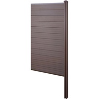 MCW WPC-Sichtschutz Savoie, Windschutz Zaun, WPC-Pfosten zum Einbetonieren ~ Erweiterungselement schmal, 98cm braun