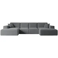 altdecor Ecksofa in U-Form Corner Sofa Bett Eckcouch Couch L-Form Wohnlandschaft SIERRA-U - 349x169x80 cm Dunkelgrau Cord