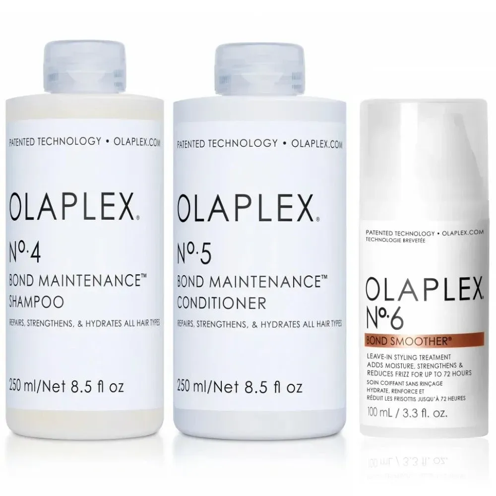 Olaplex Set - Shampoo No. 4 + Conditioner No. 5 + Bond Smoother No. 6