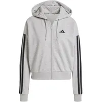 Adidas Essentials 3-Streifen French Terry Kapuzenjacke Medium Grey Heather / Black 2XS