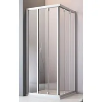 maw by GEO Eckdusche A-ES51, BxT: 80x80 cm, Einscheibensicherheitsglas, mit Schiebetür silberfarben