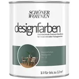 SCHÖNER WOHNEN-Farbe Wandfarbe Designfarbe  (Besinnliches Waldgrün, Matt, 1 l, Konservierungsmittelfrei)