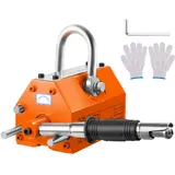 Vevor Lasthebemagnet Kranmagnet (1000 kg Tragfähigkeit, 2500 kg Zugkraft, -40 bis 80 °C), 12 Stk. Magnete Handgesteuertes Gabelanheben Magnetlifter Magnetheber Gelb Neodymium Lifting Magnet Werkzeug