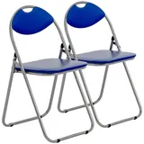 Klappstuhl - gepolstert - Blau - 2 Stück