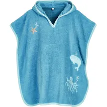 Playshoes Unisex Kinder Frottee-Poncho Bademantel Handtuch, Meerestiere, L (ab ca. 4 Jahre) - L