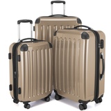 HAUPTSTADTKOFFER Alex - 3er Kofferset, Trolley-Set, Rollkoffer, Reisekoffer, (S, M & L), Champagner