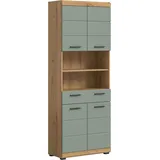xonox.home Hochschrank 74 cm x 191 cm x 31 cm Front Salbei FSC®