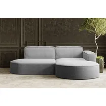 kaiser möbel Ecksofa Designer MODENA STUDIO stoff Dicker cord Poso Silber Rechts