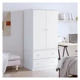 furnicato Kleiderschrank ALTA Weiß 90x55x170 cm Massivholz Kiefer (1-St) weiß