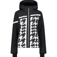 CMP Damen Jacke WOMAN JACKET ZIP HOOD, NERO-BIANCO, 42