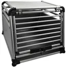 Hundebox Auto - Alu Transportbox Nobby Round Corner für Hunde, abschließbar, nach oben zu öffnen, eintürig (Größe: S)