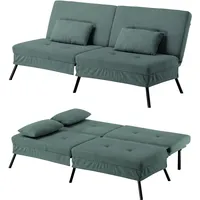 LUCKRACER Sofa 3 Sitzer Sofa Schlafsofa mit Schlaffunktion, überzug Futon Klappsofa, Bettcouch, ecksofa, Couch, 5 Verstellbare Winkel, Ideal für Wohnungen Wohnzimmer aus Cordstoff Hellgrün