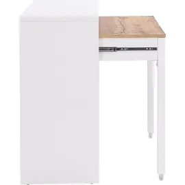 vente-unique Konsolenschreibtisch ausziehbar mit 2 Schubladen - Weiß - Holzfarben - LOAVIA