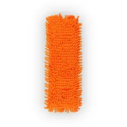 Bestlivings Ersatzbezug ( Orange ) für Bodenwischer 40cm - Microfaser Chenille Wischbezug, für alle gängigen Klapphalter - Flachwischer Bezug für alle Bodenarten