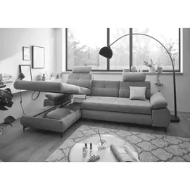 ed-lifestyle polstermöbel Altona Ecksofa, 274 x 177 cm, inkl. Bettkasten & ausziehbarer Liegefläche, Rosa, Ausführung:Links - Rosa