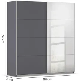 Rauch Subito Schwebetürenschrank 181 x 197 x 61 cm grau