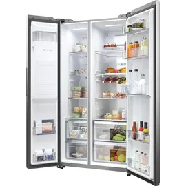 Haier - Amerikanischer kühlschrank 90,5 cm, 601 l, belüftet, platin HSW59F18EIMM