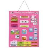 Navaris Kalender Tafel für Kinder - Jahreszeiten Uhr - Magnet Spiel Lernuhr - Kinderkalender Jahreskalender - magnetisch rosa - deutsch