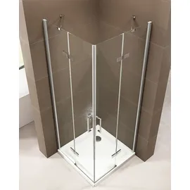 Bernstein Eckdusche mit Drehtür Eckeinstieg Dusche EX809 - Nano ESG-Sicherheitsglas - 90 x 90 x 195 cm