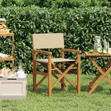 Teenpull – Regiestuhl Braun Und Beige Massives Teakholz