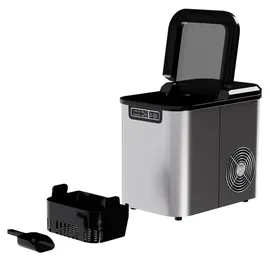 Tronitechnik TroniTechnik® Eiswürfelmaschine Eiswürfelbereiter aus Edelstahl , Ice Maker, 12kg/24h, 2,2 Liter Wassertank, 2 Größen, Selbstreinigung