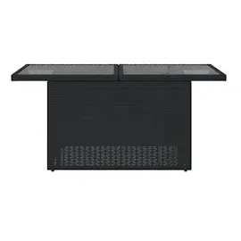 vidaXL Gartentisch mit Glasplatte Schwarz 100x55x73 cm Poly Rattan