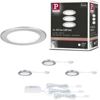 Paulmann Möbeleinbauleuchte 3er-Set rund 65mm 3x2,5W 3x180lm 230/12V 4000K Eisen gebürstet