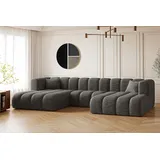 kaiser möbel Ecksofa, U-form Sofa Grand modular stoff Haga Graphit - Grau