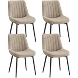 colamy Esszimmerstuhl Samt khaki 4er Set