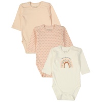 Hust & Claire - Langarm-Body BASE 3er Pack in apricot, Gr.56