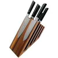 Zayiko hochwertiger magnetischer Messerblock Messerbrett Fächer Nussbaum für bis