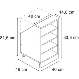 Vicco Regal Dachschrägenschrank Rion 40 x 46 x 81,6 cm Weiß