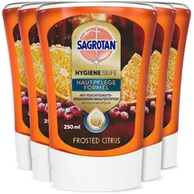 Sagrotan Hygiene Seife Hautpflege Formel, Frosted Citrus, Limitierte Edition, 5x250ml